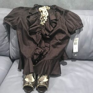 NWT (Ralph) LAUREN polkadot blouse.